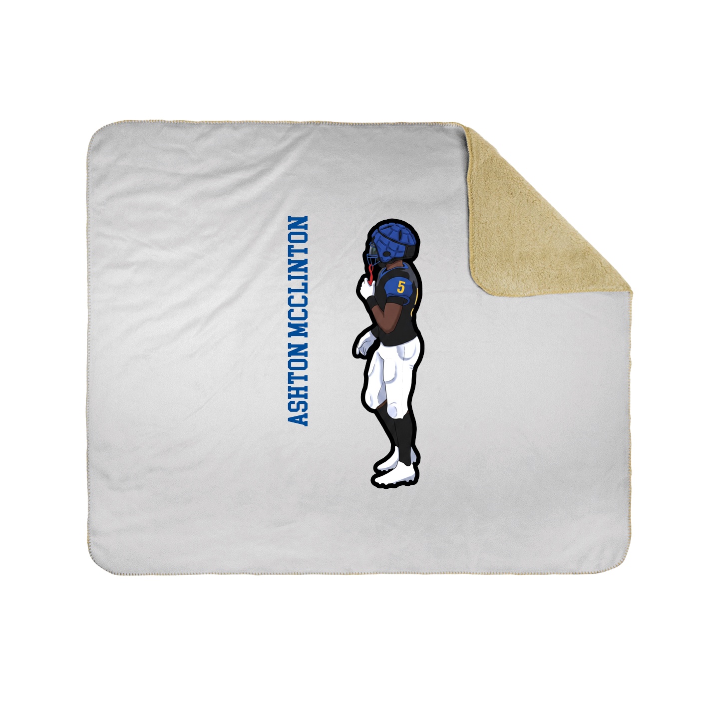 Throw Blanket — Name Vertical in White