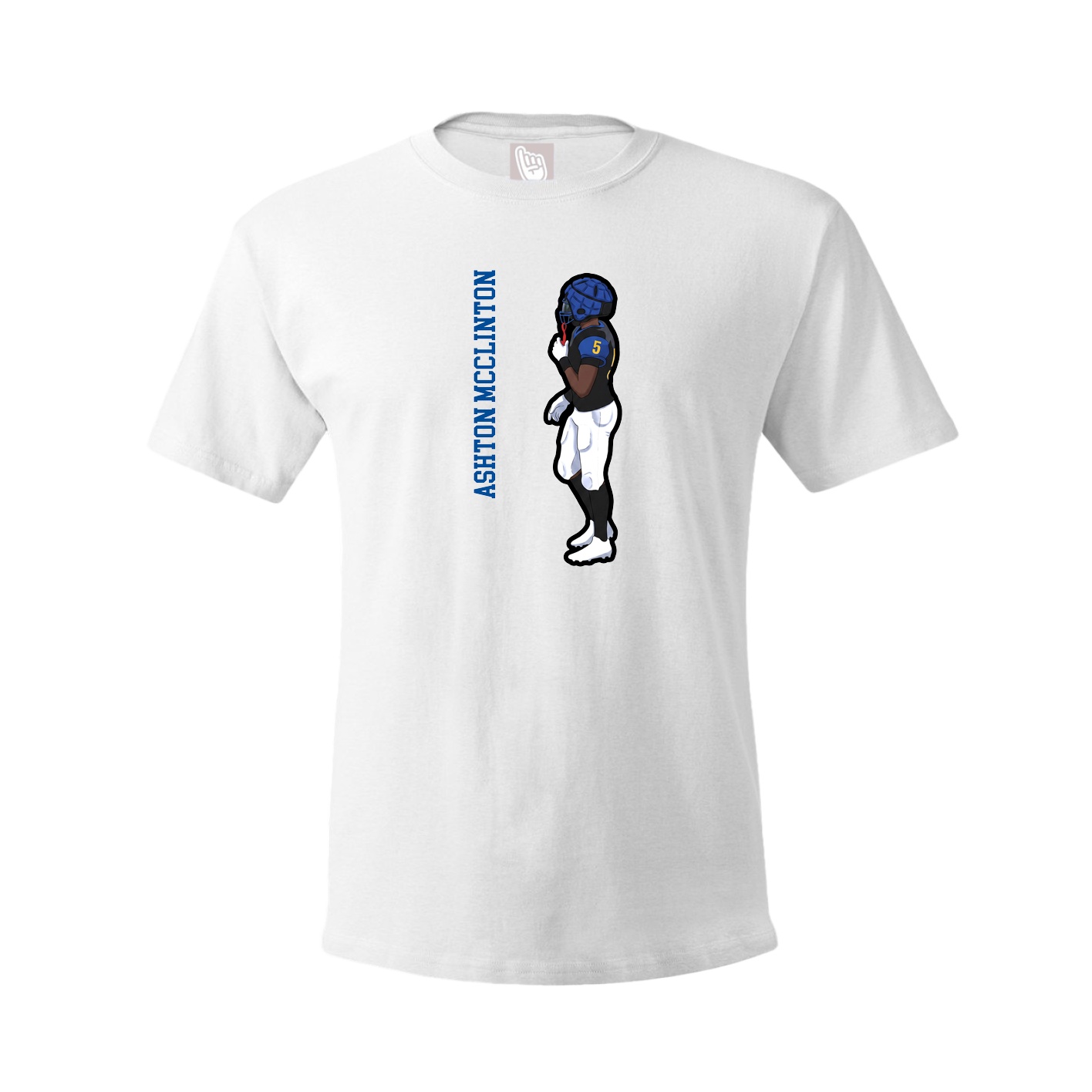 Youth Tee — Name Vertical in White