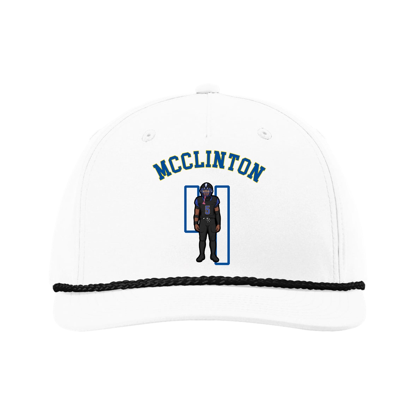 Five-Panel Classic Rope Cap — Shirsey Arch in White