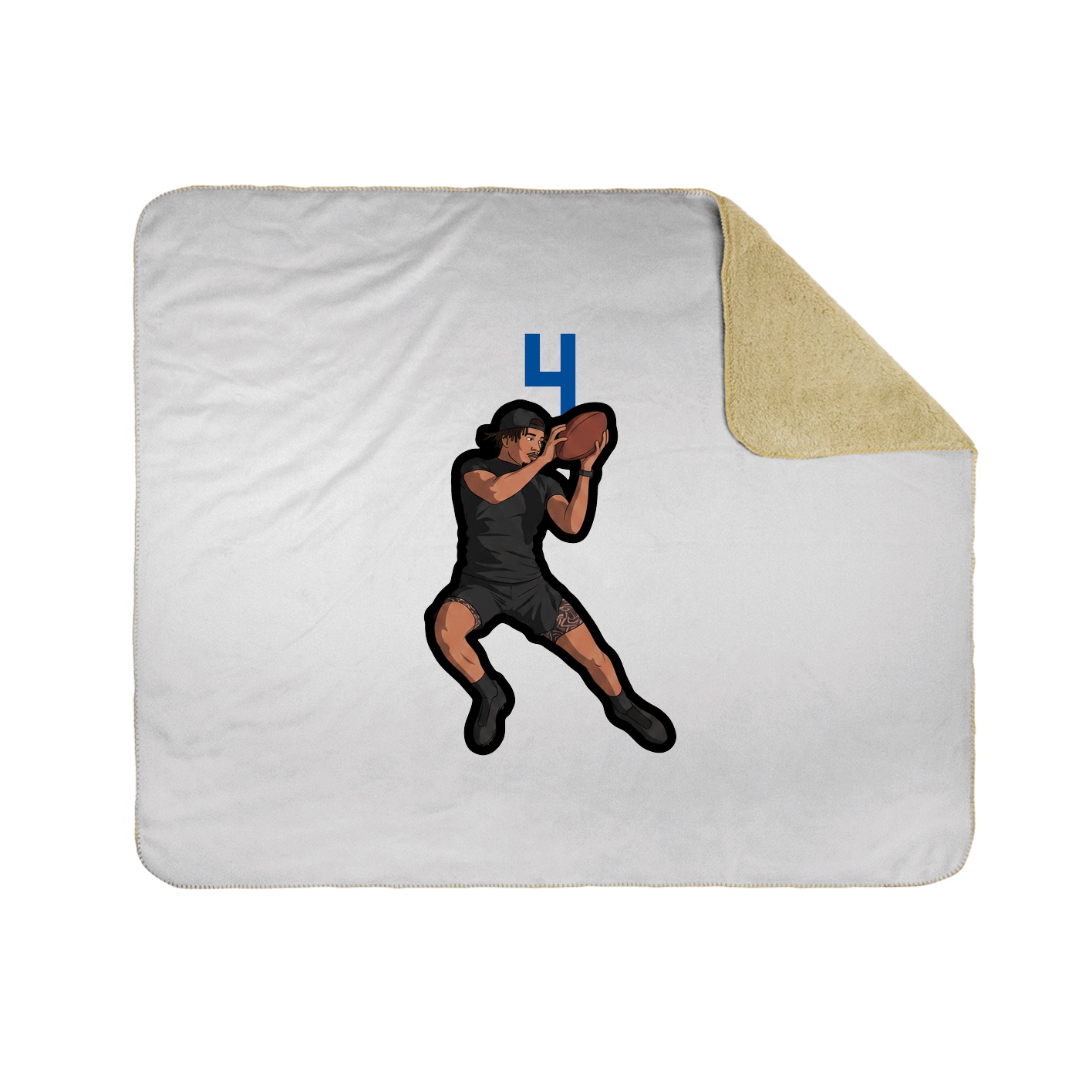 Throw Blanket — Number Top in White