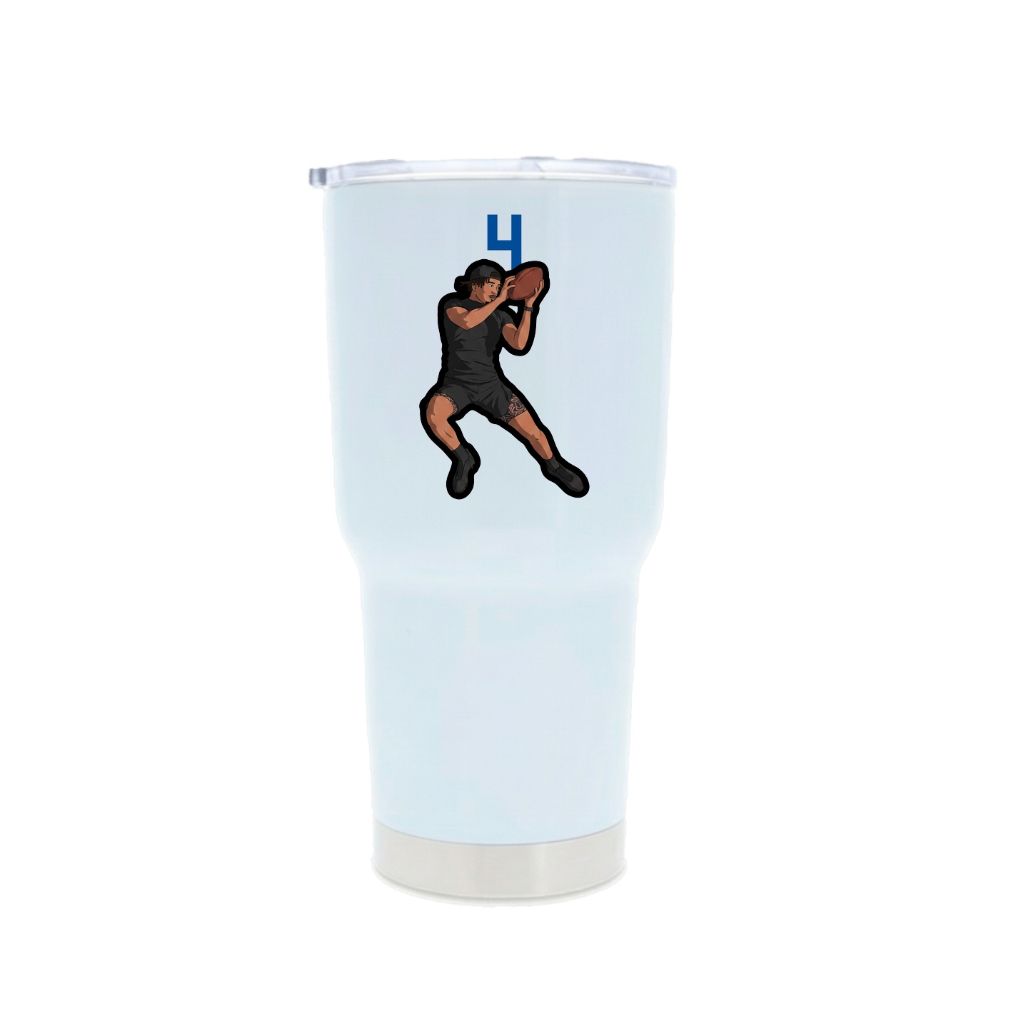 30oz Stainless Steel Tumbler — Number Top in White