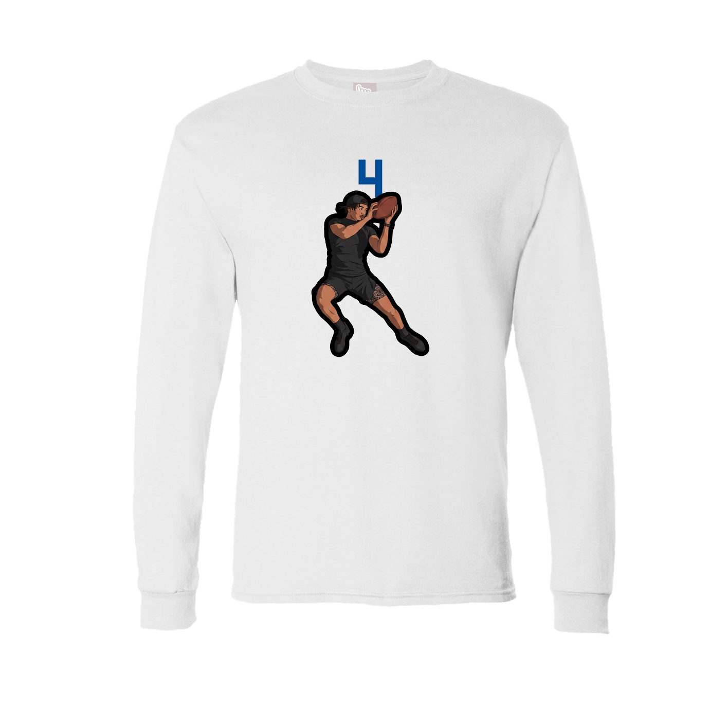 Long Sleeve Tee — Number Top in White
