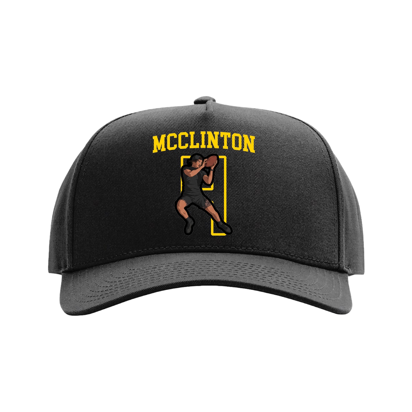 Full Fabric Five-Panel Champ Cap — Shirsey in Black