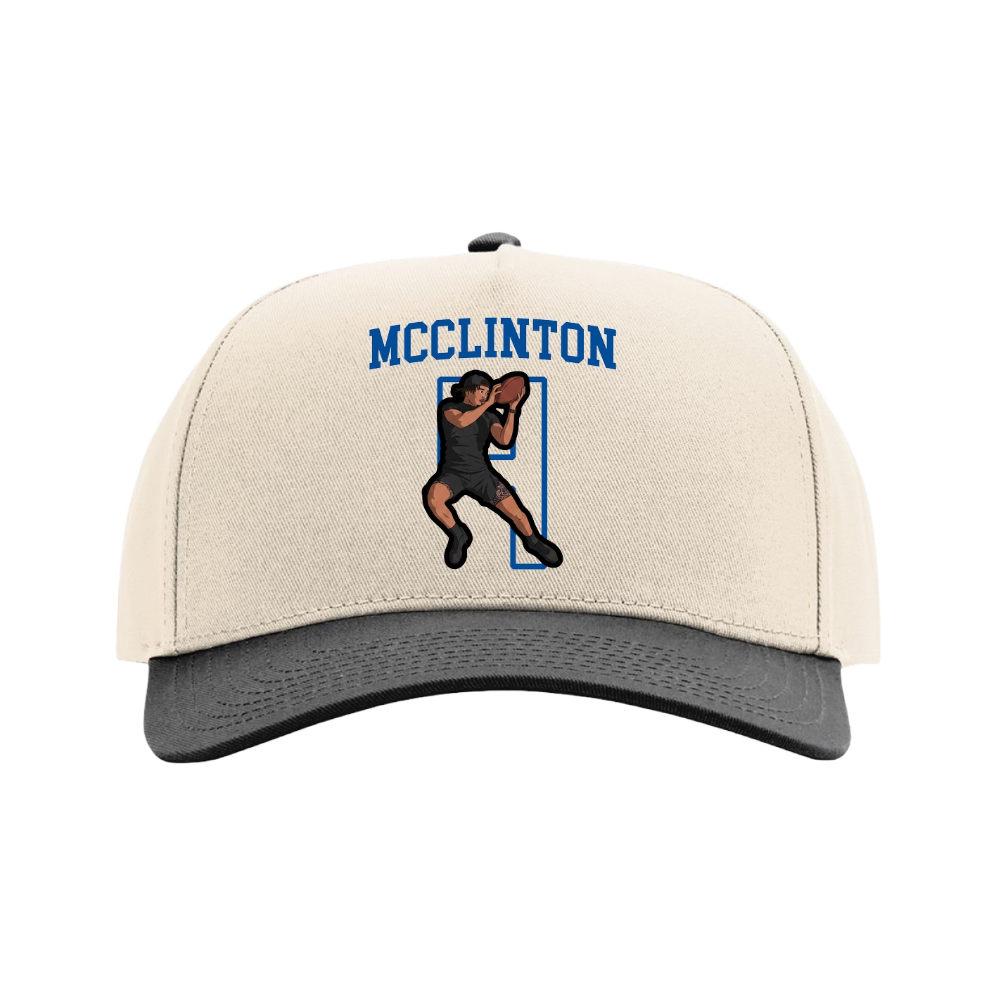 Full Fabric Five-Panel Champ Cap — Shirsey in Cream/Black