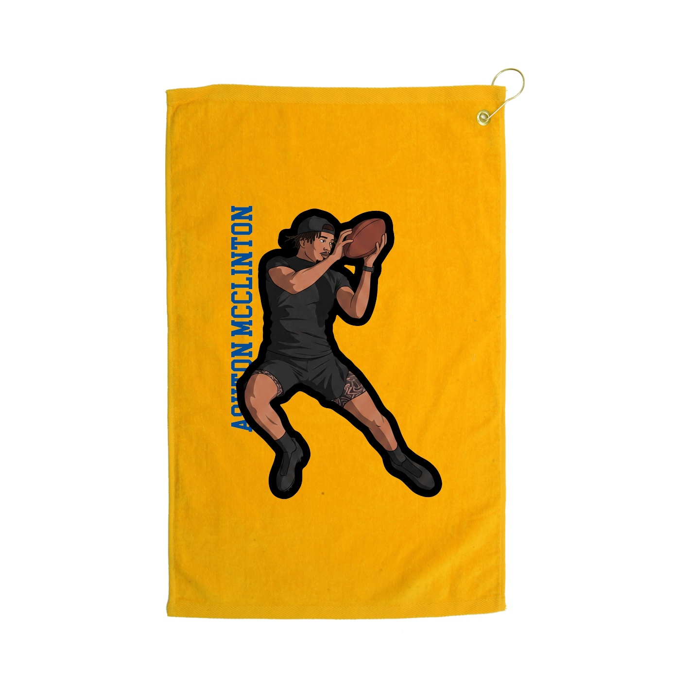 Golf Towel — Name Vertical in Gold