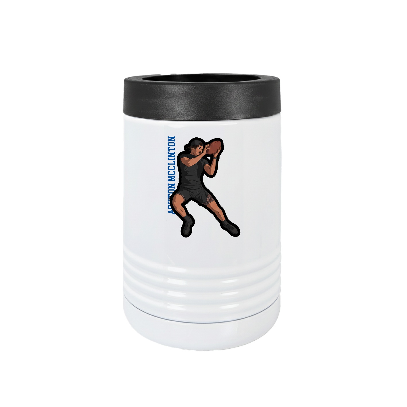Beverage Holder — Name Vertical in White