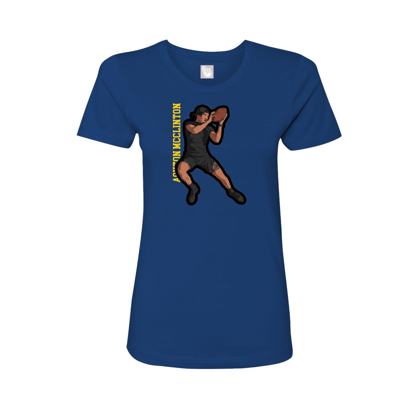 Womens Tee — Name Vertical in Royal