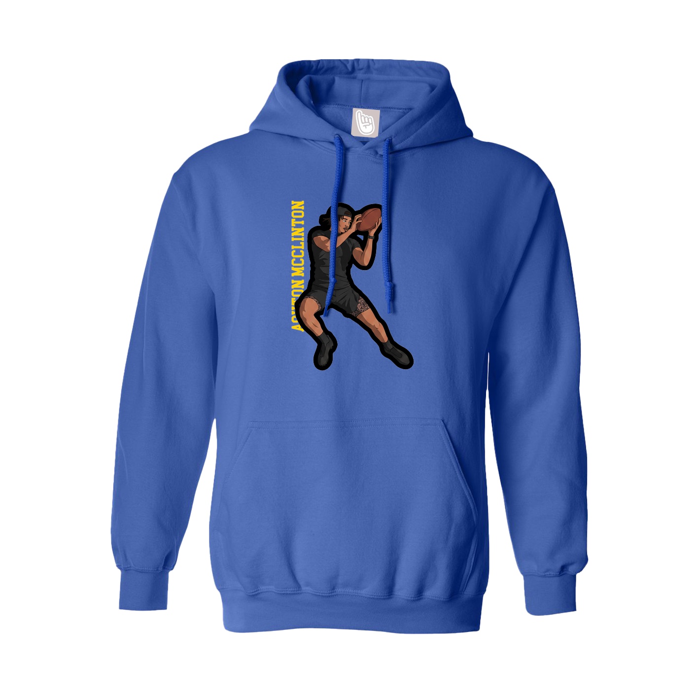 Hoodie — Name Vertical in Royal