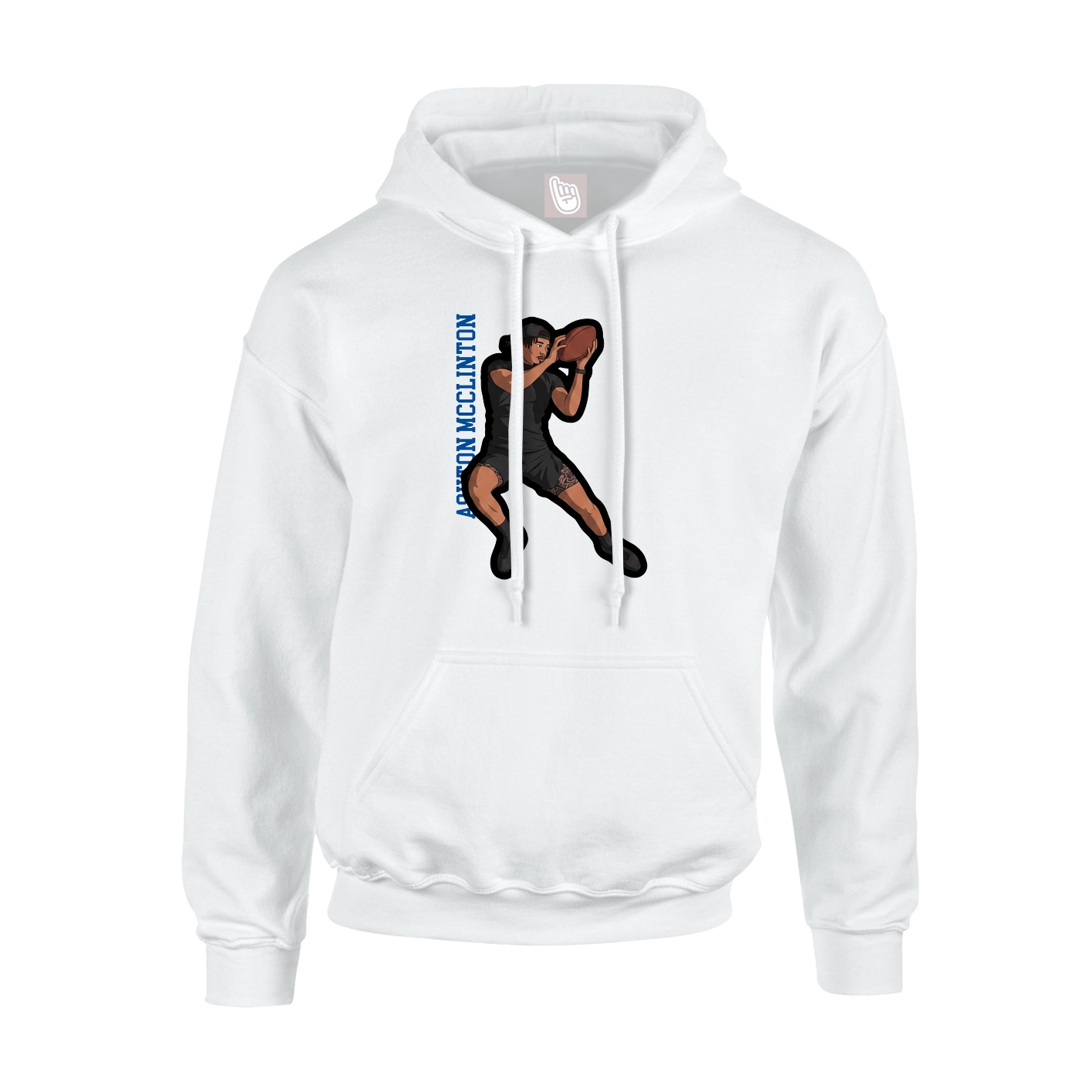 Hoodie — Name Vertical in White