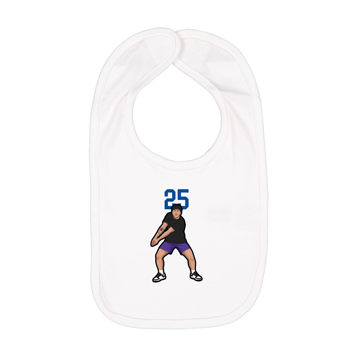 Infant Bib — Number Top in White