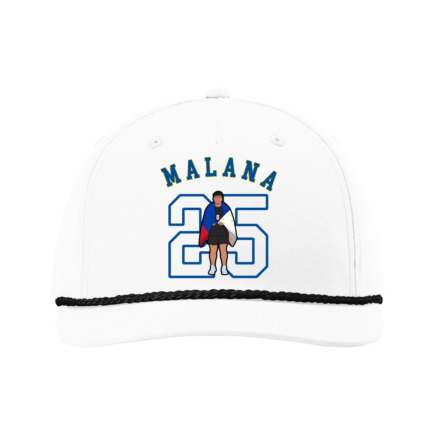 Five-Panel Classic Rope Cap — Shirsey Arch in White