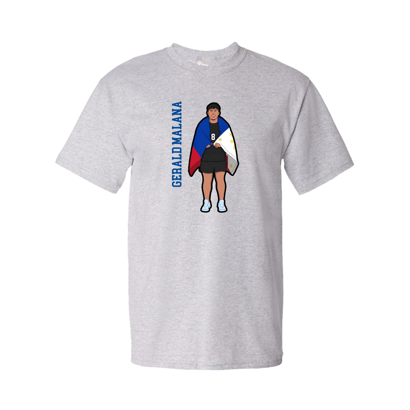 Youth Tee — Name Vertical in Grey