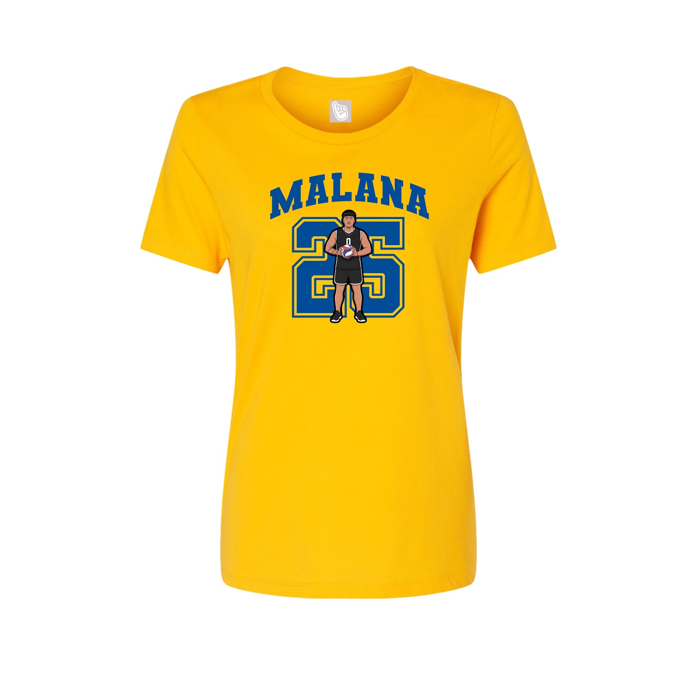 Fitted Women's Tee — Number in Gold