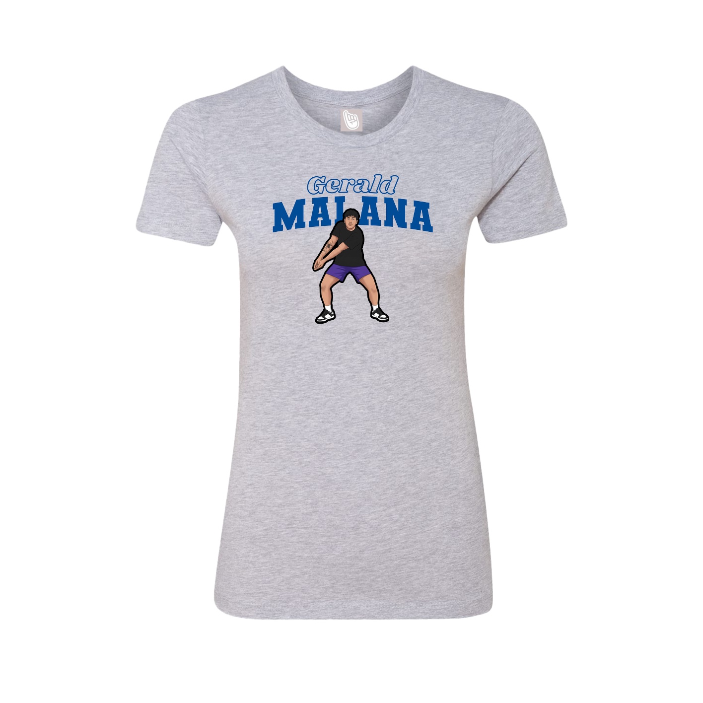 Fitted Women's Tee — Name Arch in Grey