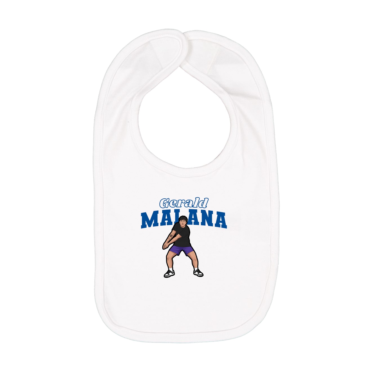 Infant Bib — Name Arch in White