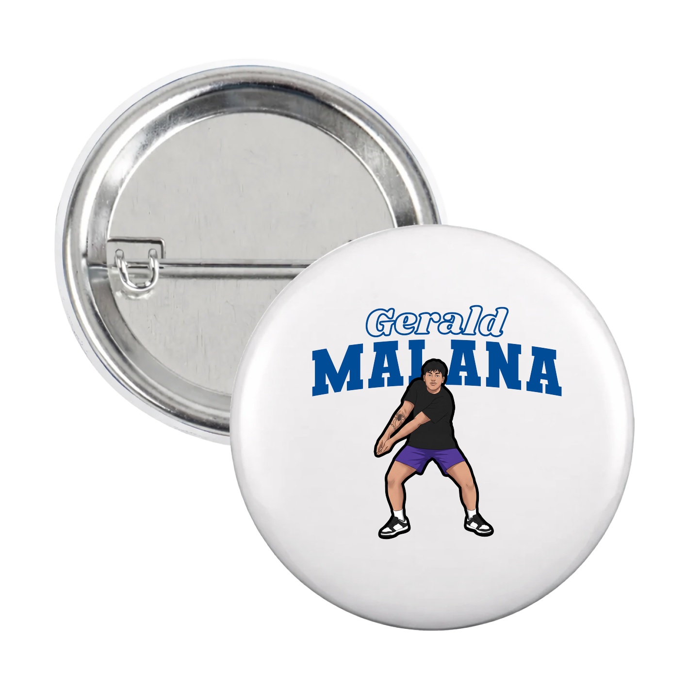 Game Day Button — Name Arch in White
