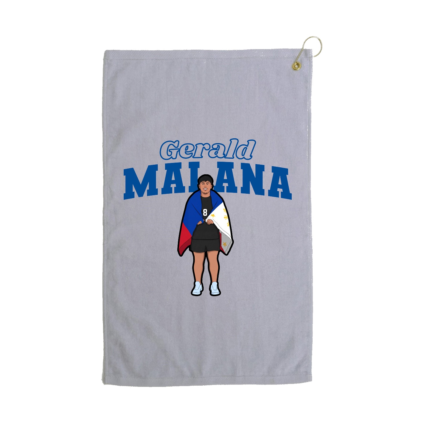 Golf Towel — Name Arch in Grey