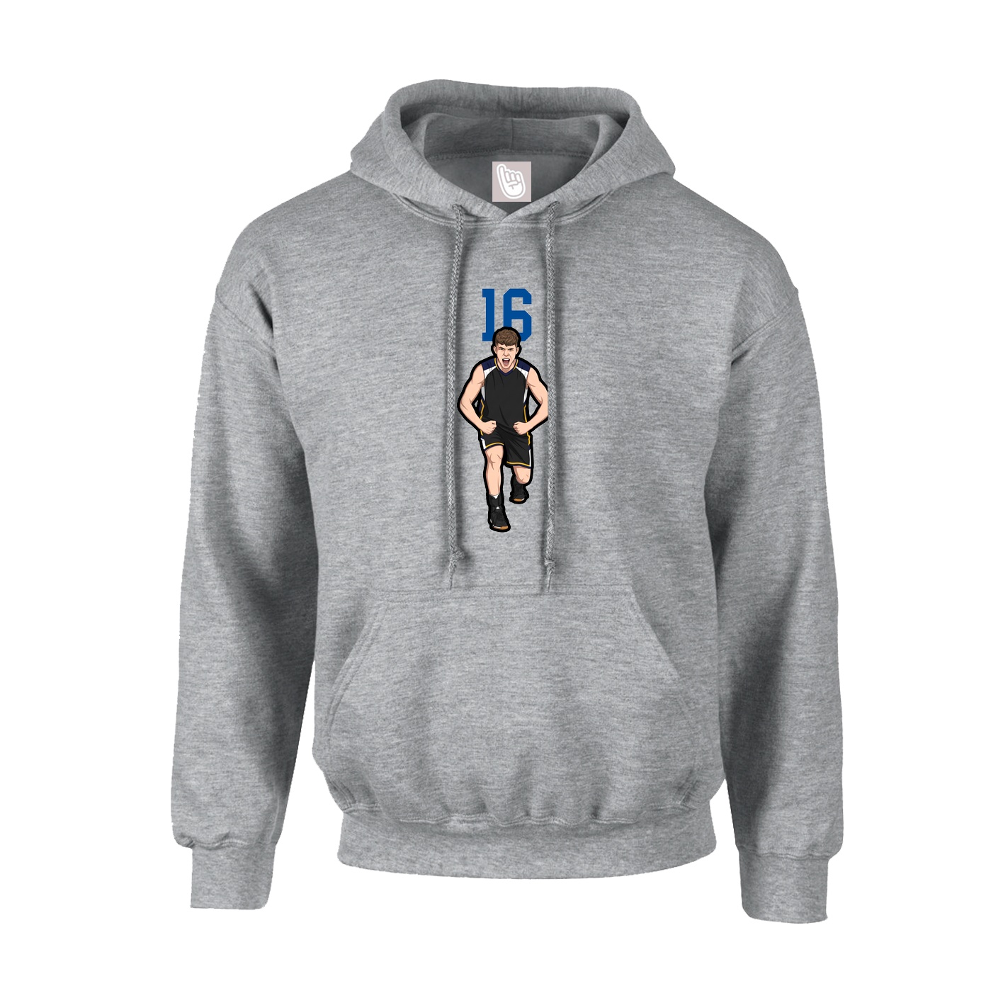 Youth Hoodie — Number Top in Grey