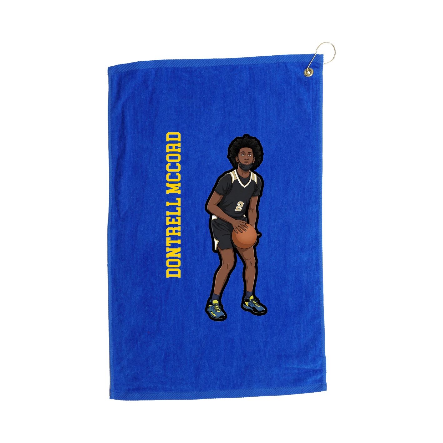 Golf Towel — Name Vertical in Royal