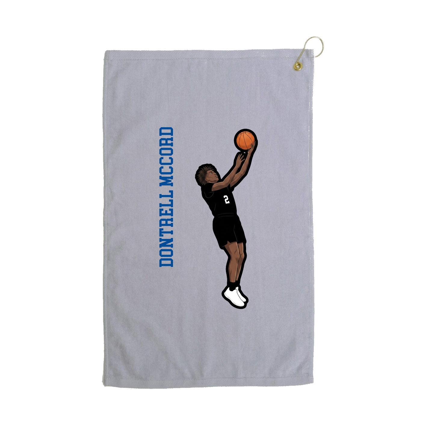 Golf Towel — Name Vertical in Grey