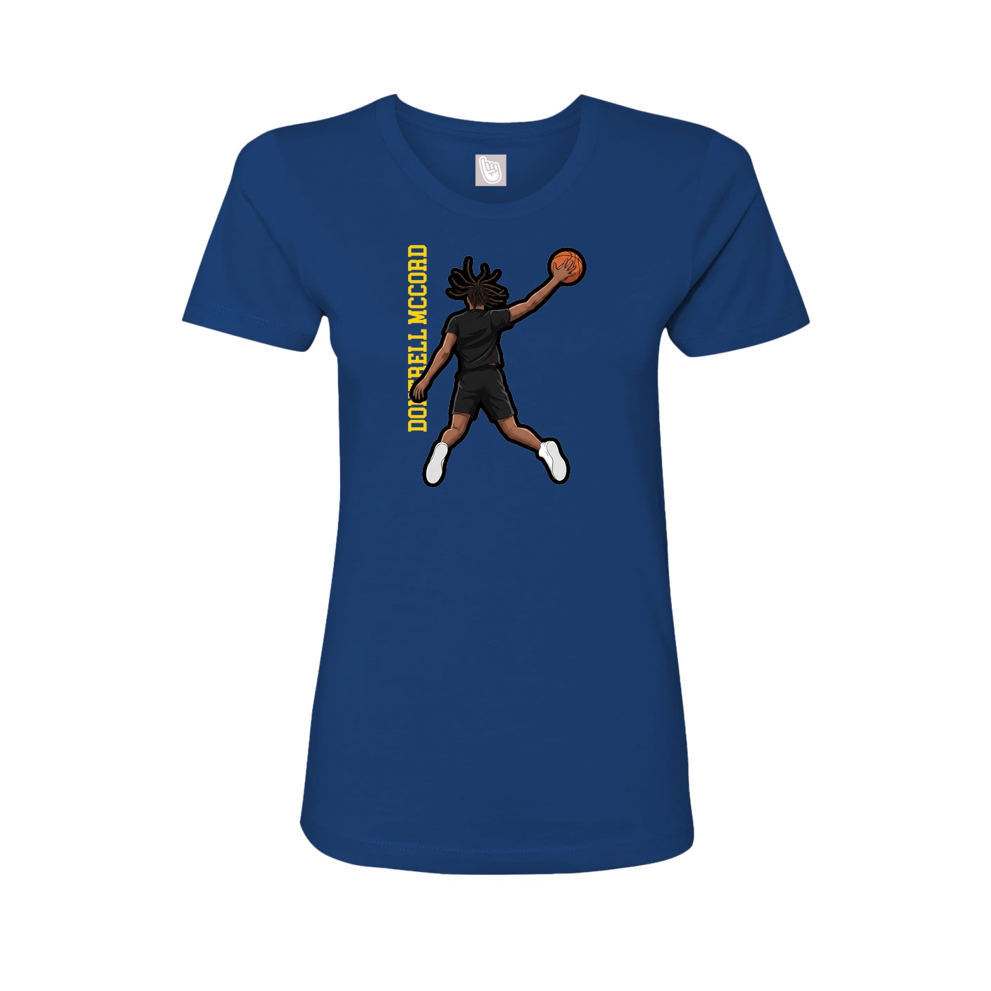 Womens Tee — Name Vertical in Royal