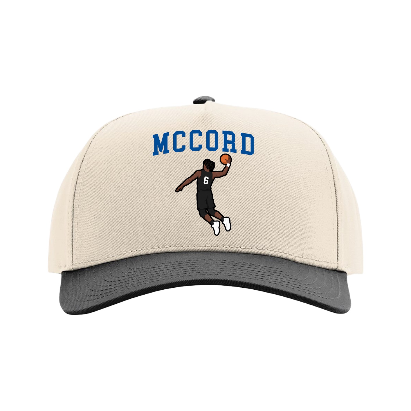 Full Fabric Five-Panel Champ Cap — Shirsey in Cream/Black