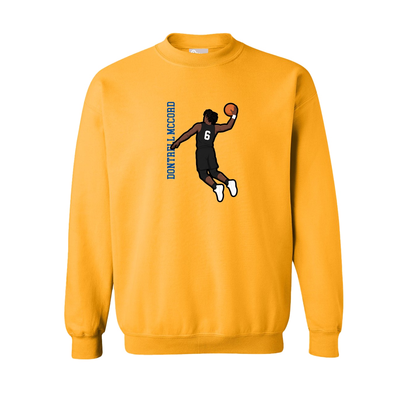 Fleece Crew — Name Vertical in Gold