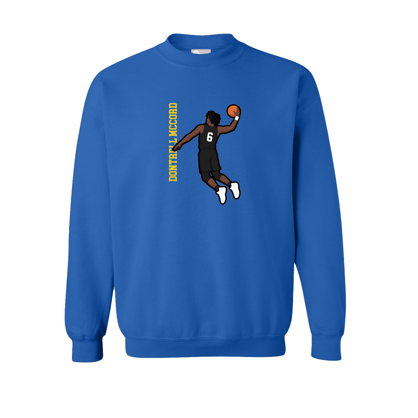 Fleece Crew — Name Vertical in Royal