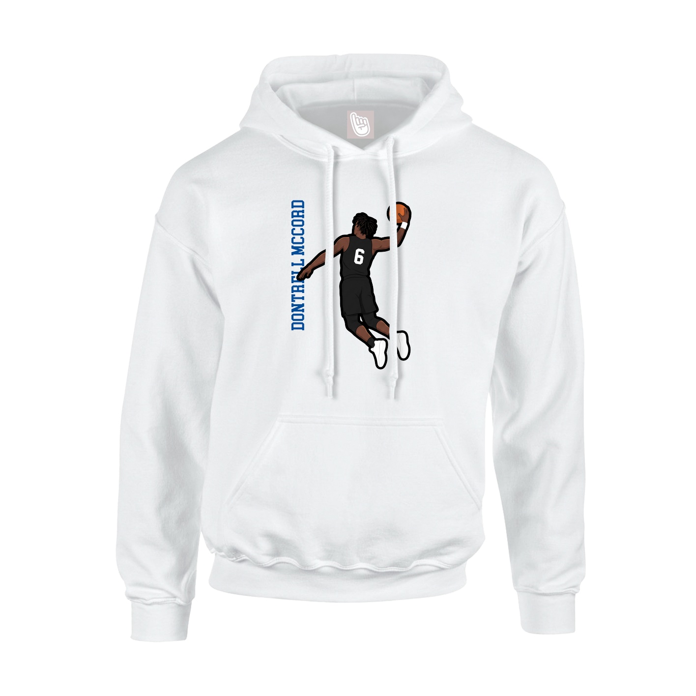 Youth Hoodie — Name Vertical in White