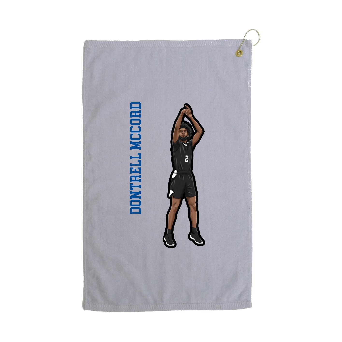 Golf Towel — Name Vertical in Grey
