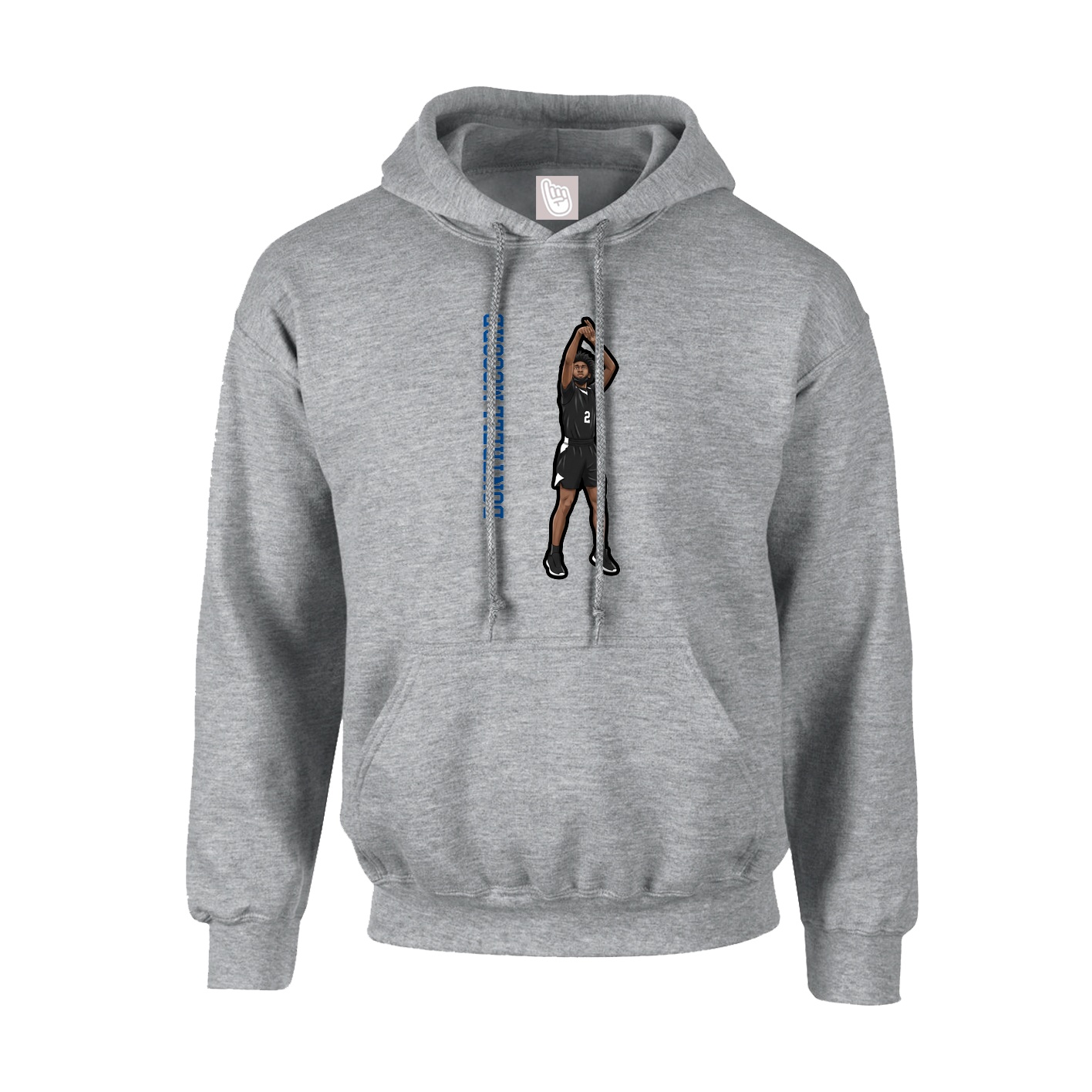 Hoodie — Name Vertical in Grey