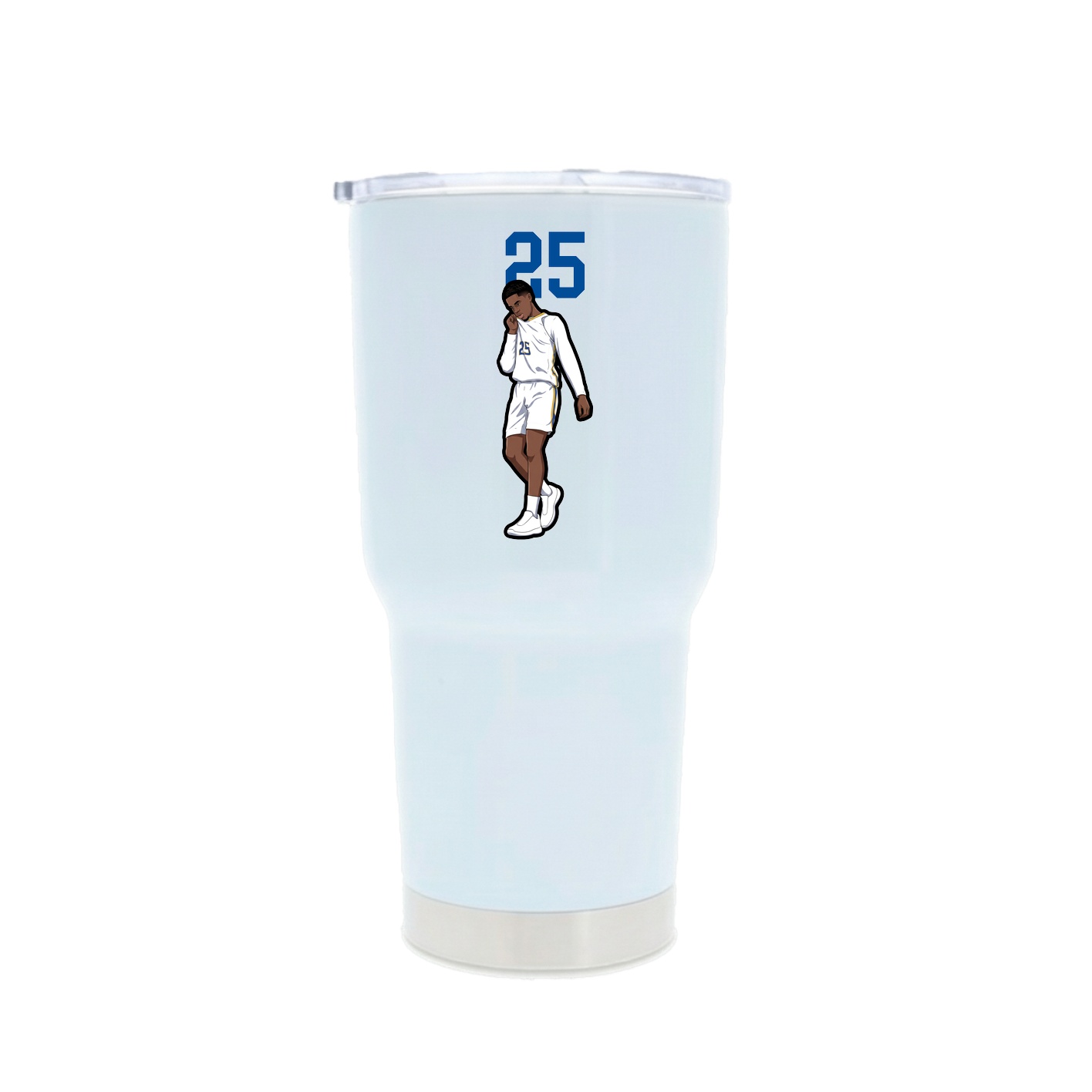 30oz Stainless Steel Tumbler — Number Top in White