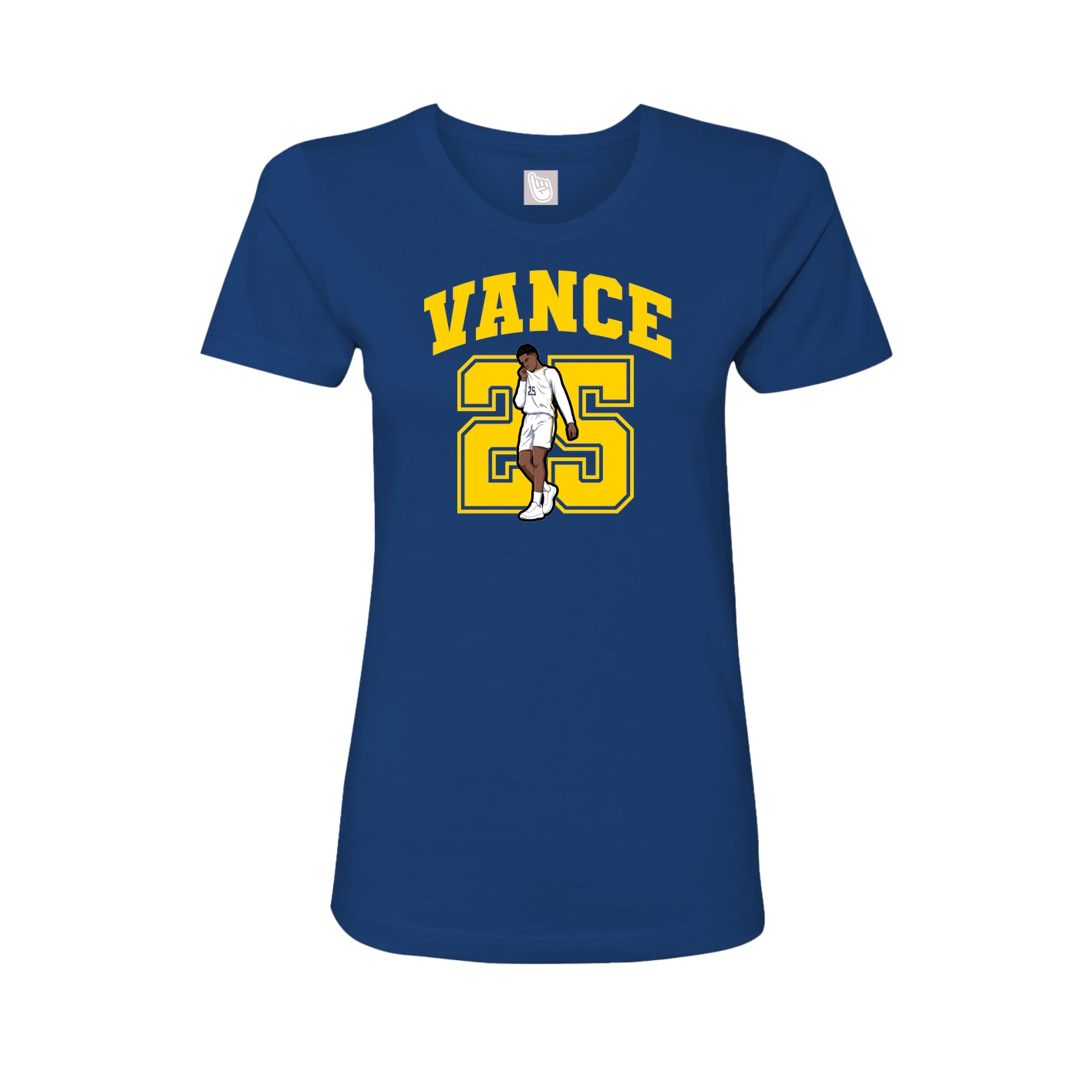 Fitted Women's Tee — Number in Royal