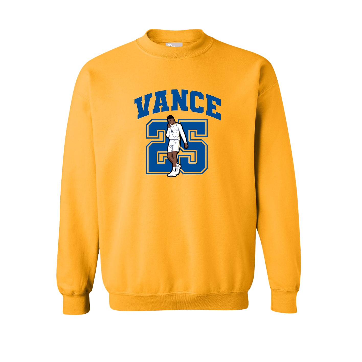 Fleece Crew — Number in Gold
