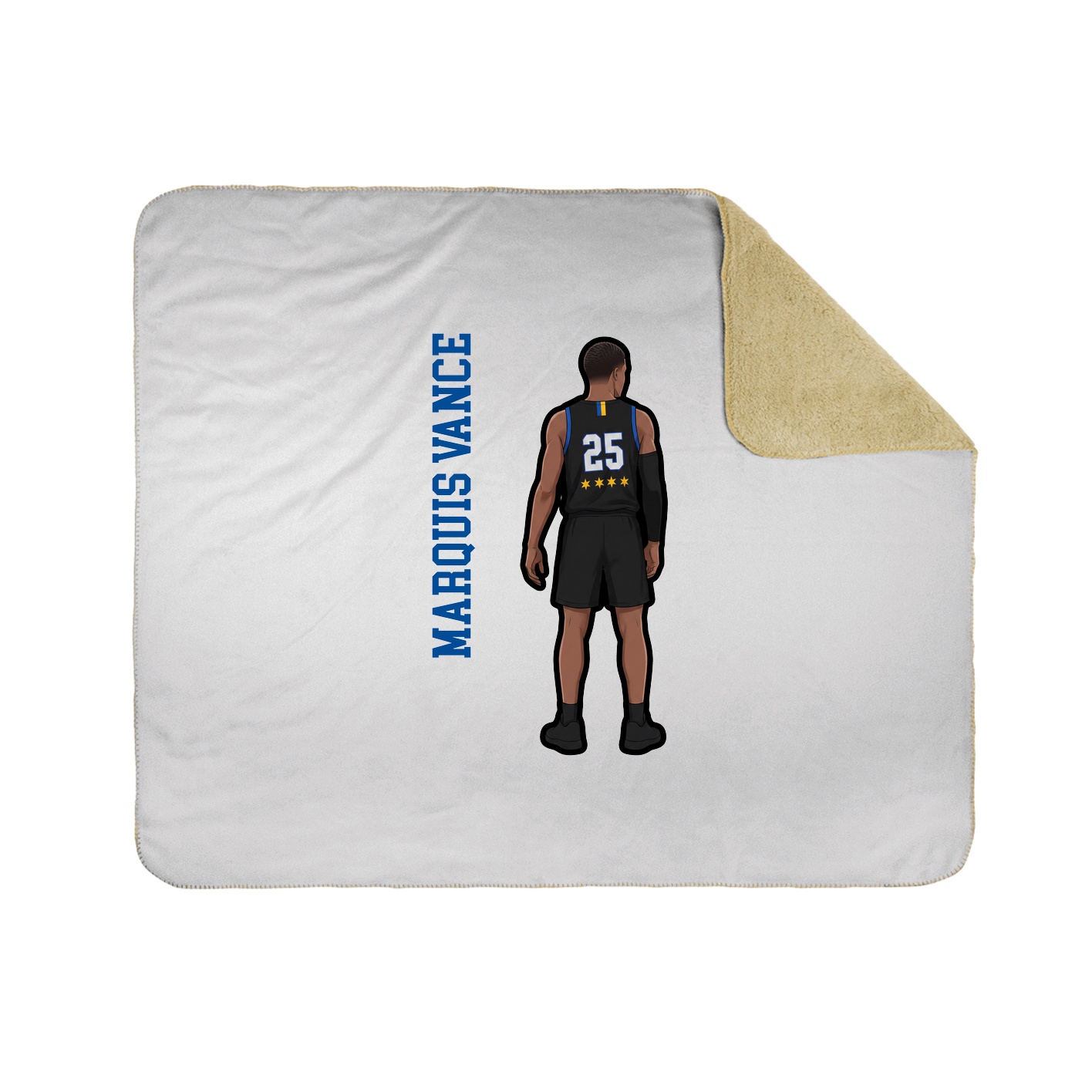 Throw Blanket — Name Vertical in White