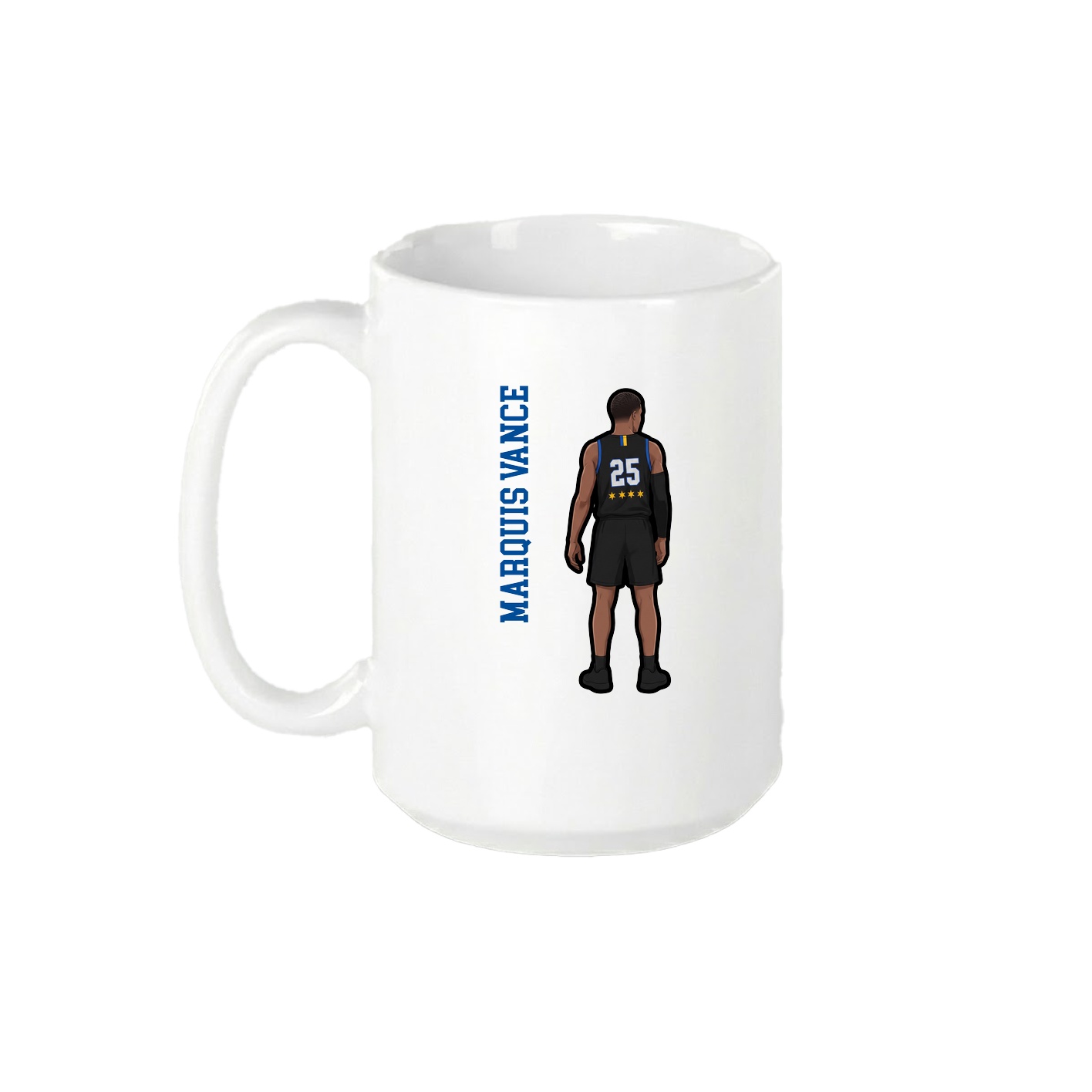 15oz Coffee Mug — Name Vertical in White