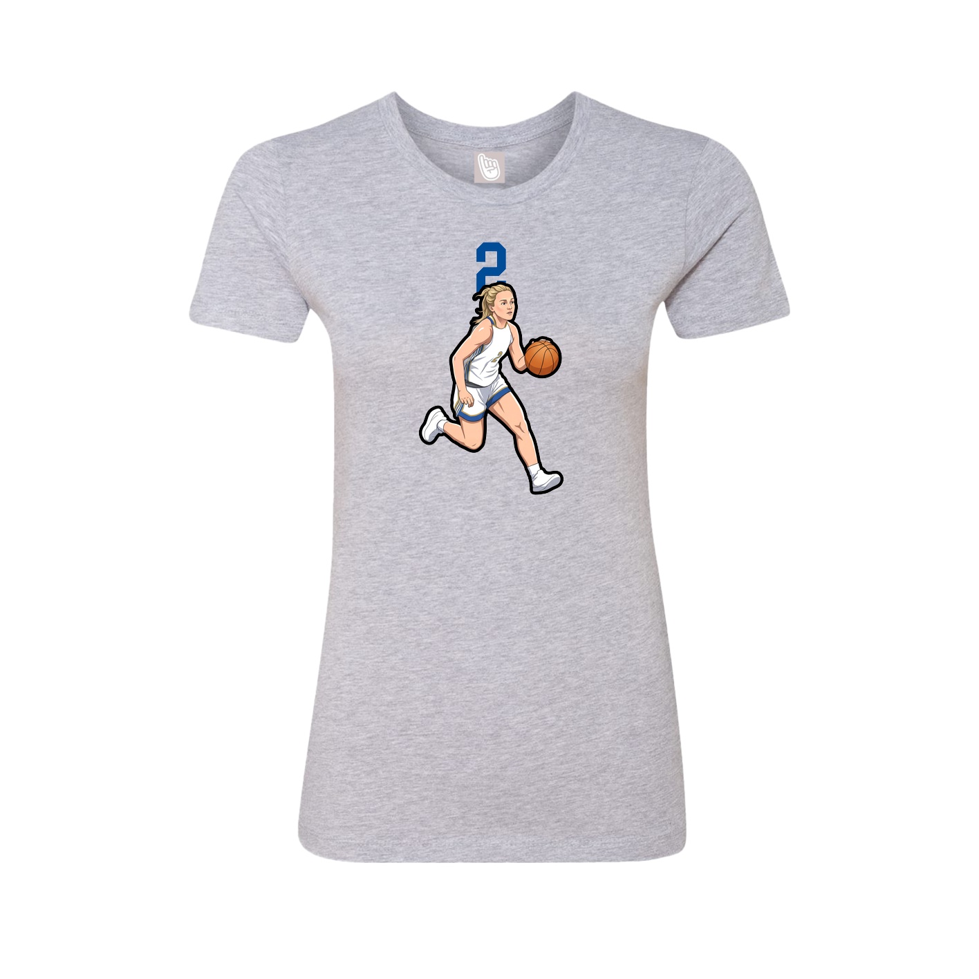 Fitted Women's Tee — Number Top in Grey