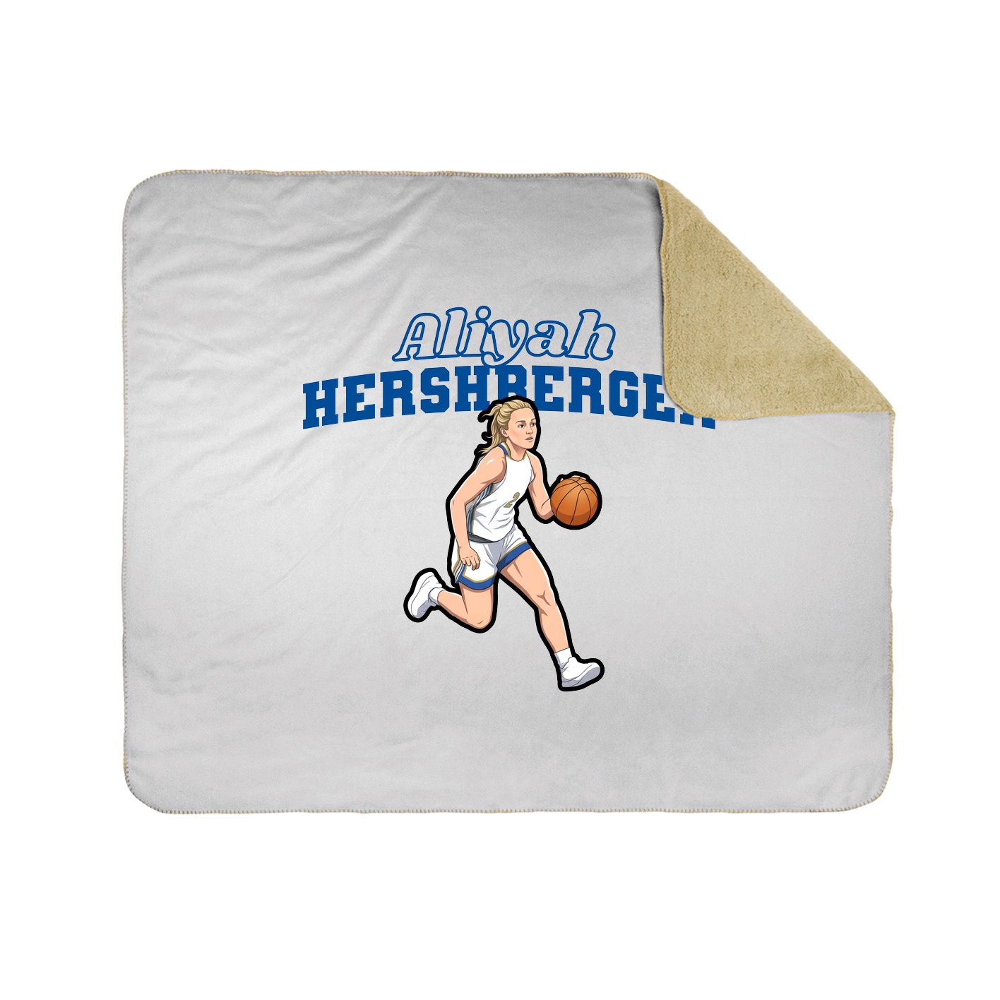 Throw Blanket — Name Arch in White