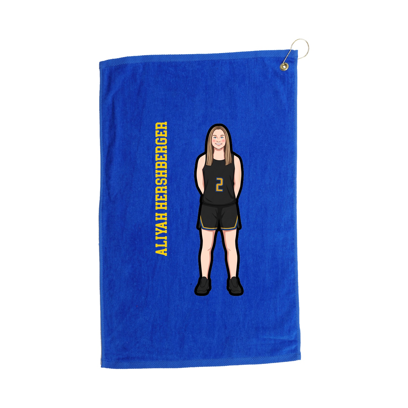 Golf Towel — Name Vertical in Royal