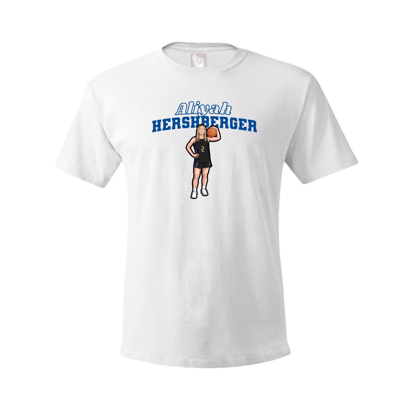 Youth Tee — Name Arch in White