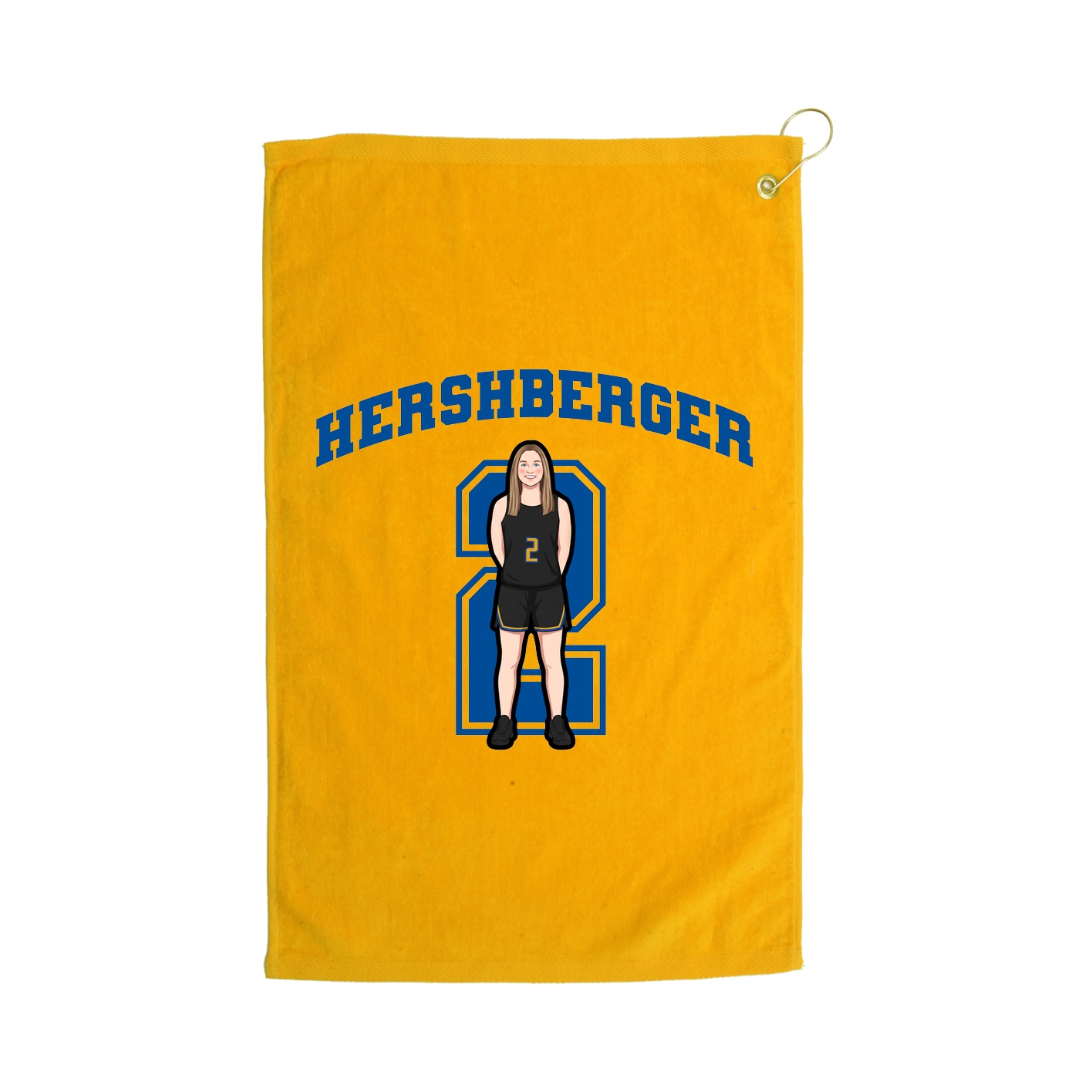 Golf Towel — Number in Gold