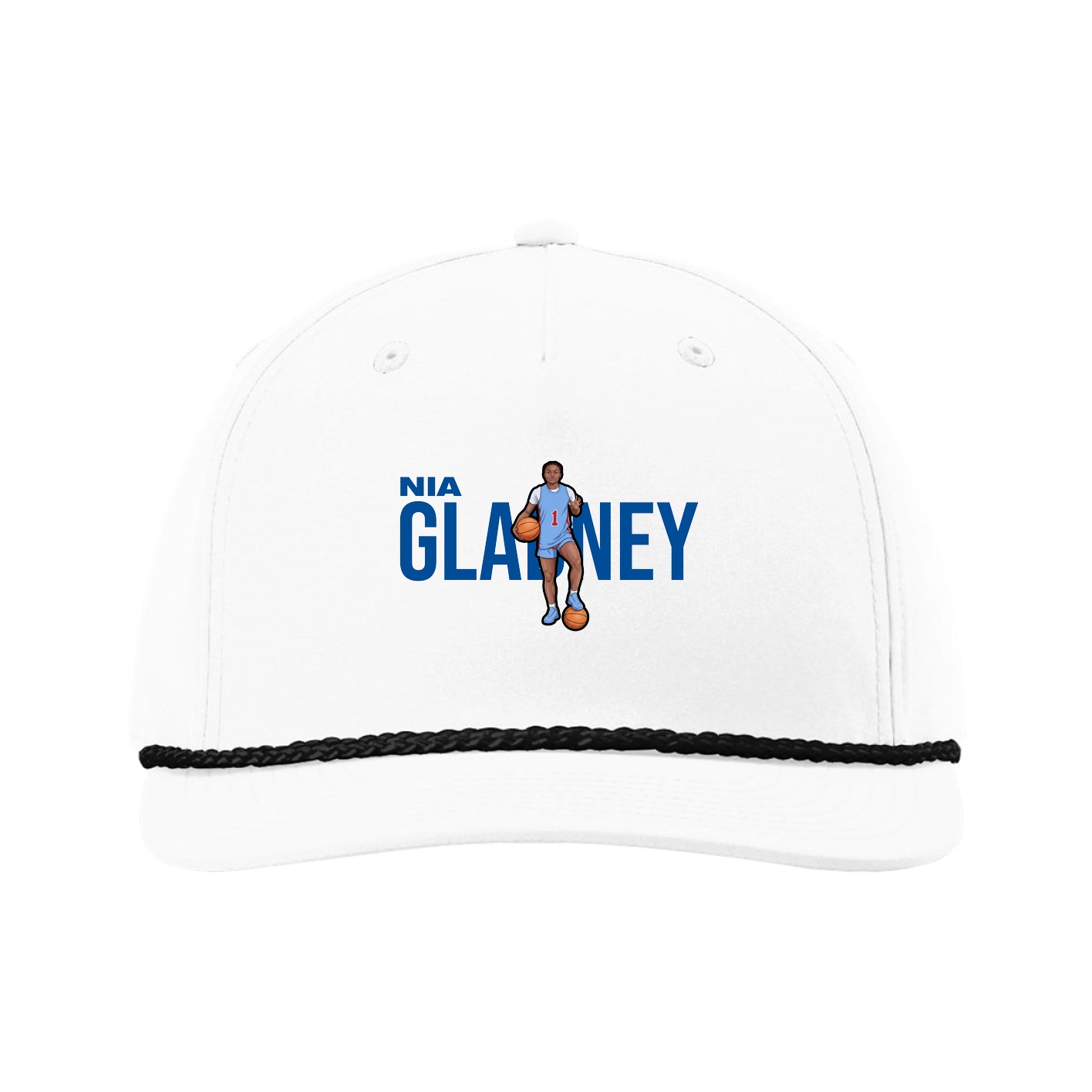 Five-Panel Classic Rope Cap — Player Name in White