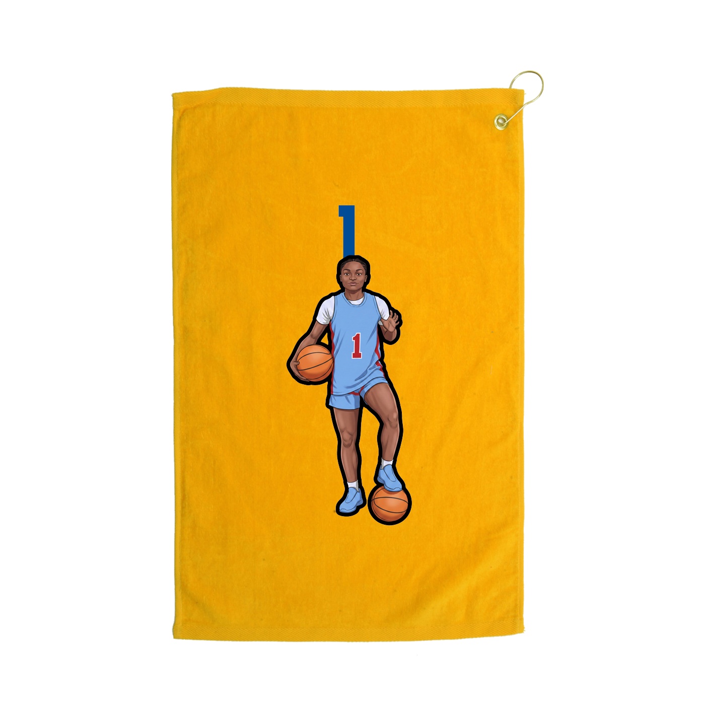 Golf Towel — Number Top in Gold