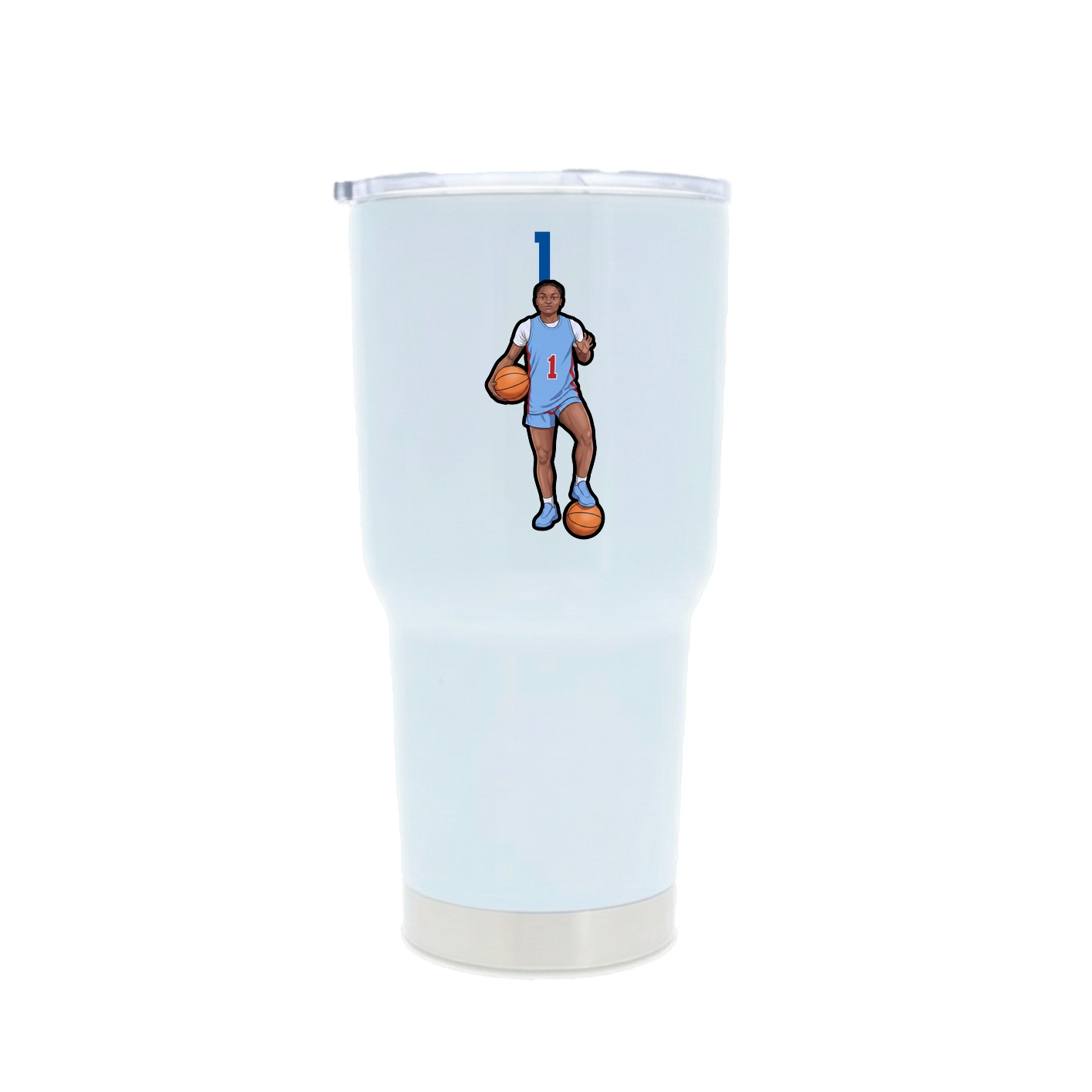 30oz Stainless Steel Tumbler — Number Top in White
