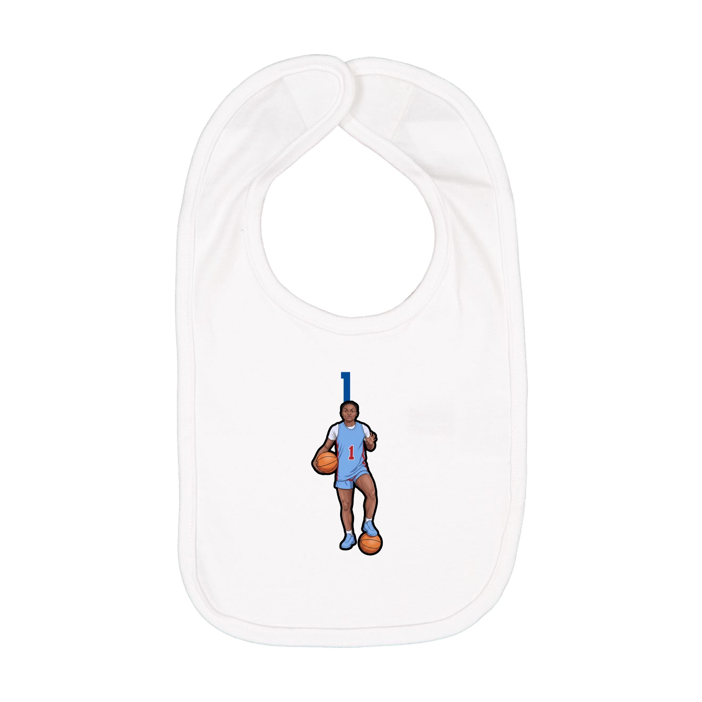 Infant Bib — Number Top in White
