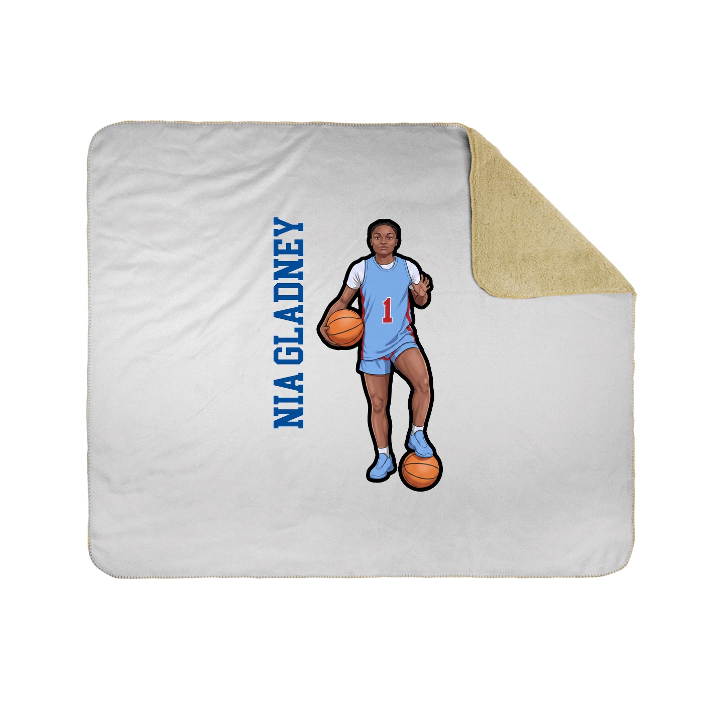 Throw Blanket — Name Vertical in White