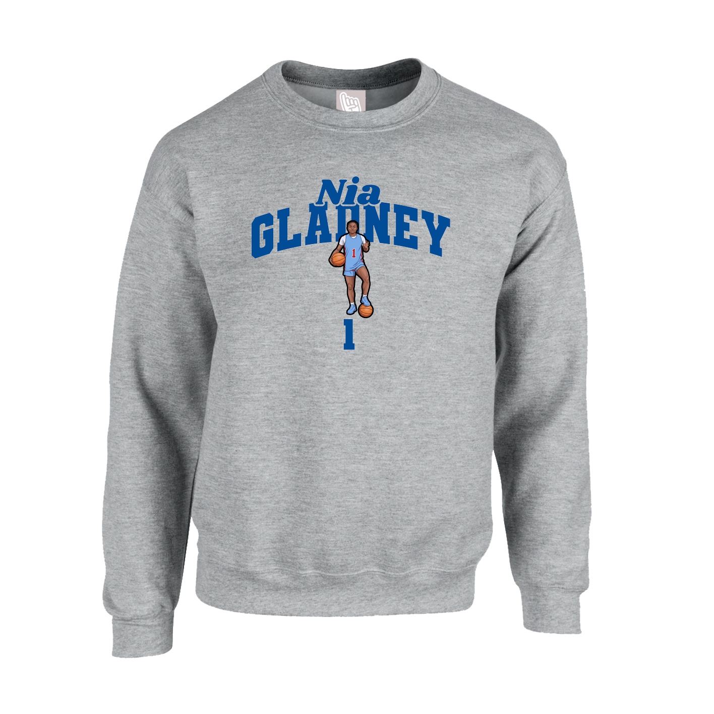 Fleece Crew — Signature Arch in Grey