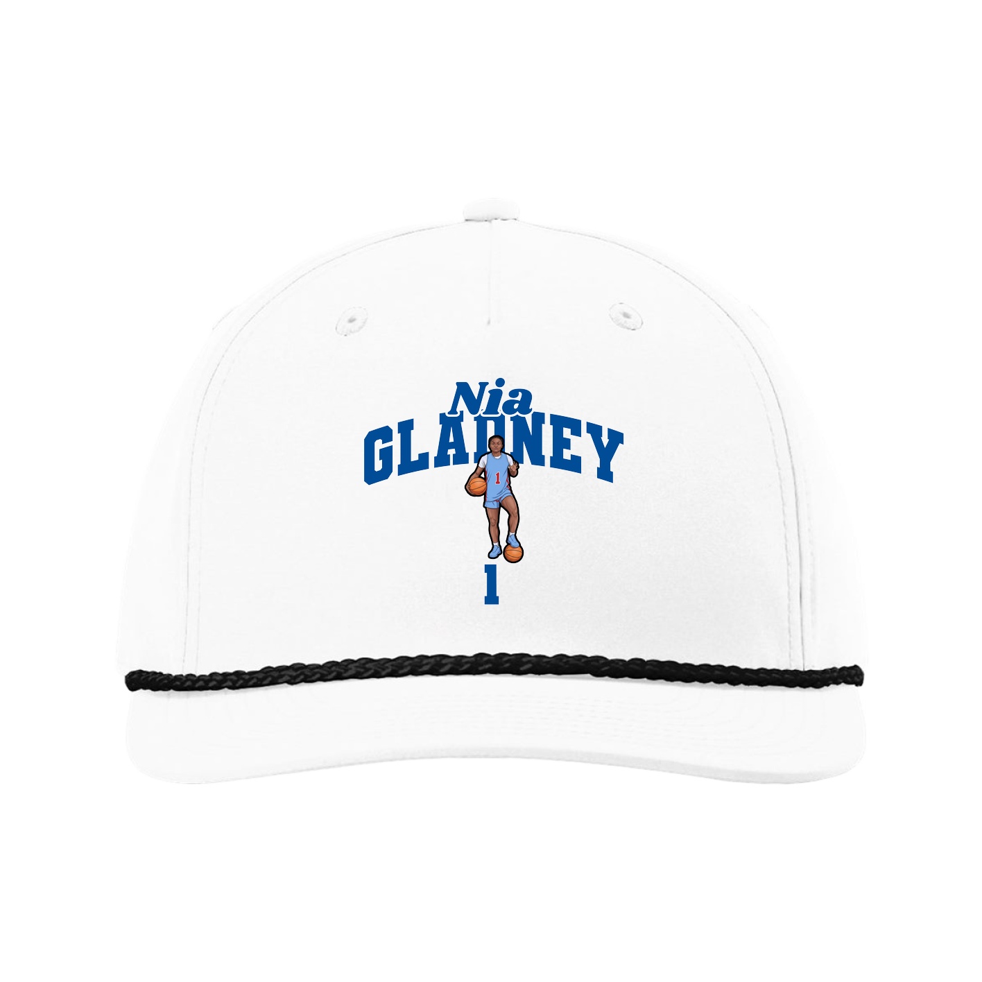Five-Panel Classic Rope Cap — Signature Arch in White