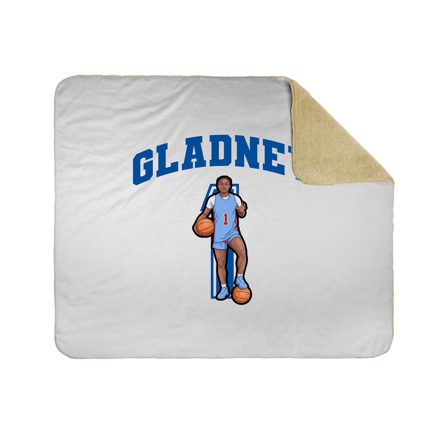Throw Blanket — Number in White