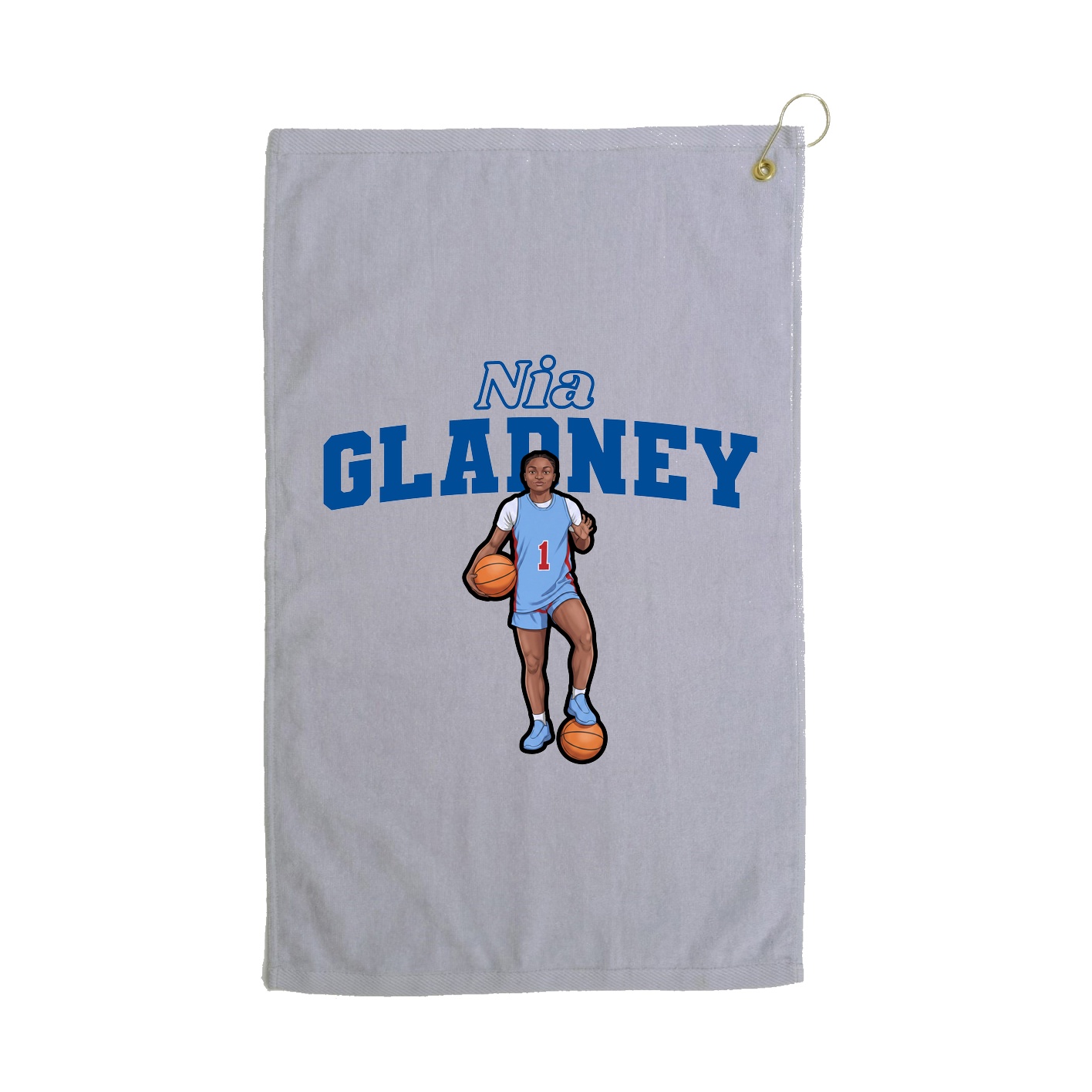 Golf Towel — Name Arch in Grey